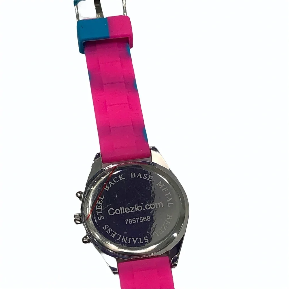 SOPHIE HOT PINK & BLUE SILICONE/RUBBER WATCH - UNUSED NWOT